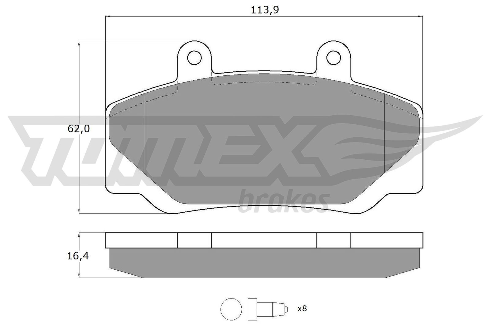 Obrázok Sada brzdových platničiek kotúčovej brzdy TOMEX Brakes  TX1167